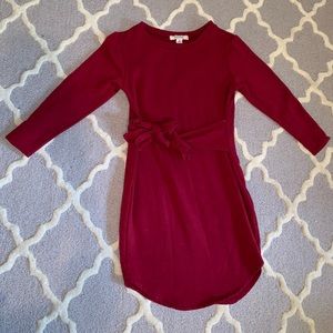 Burgundy 3/4 length sleeve dress